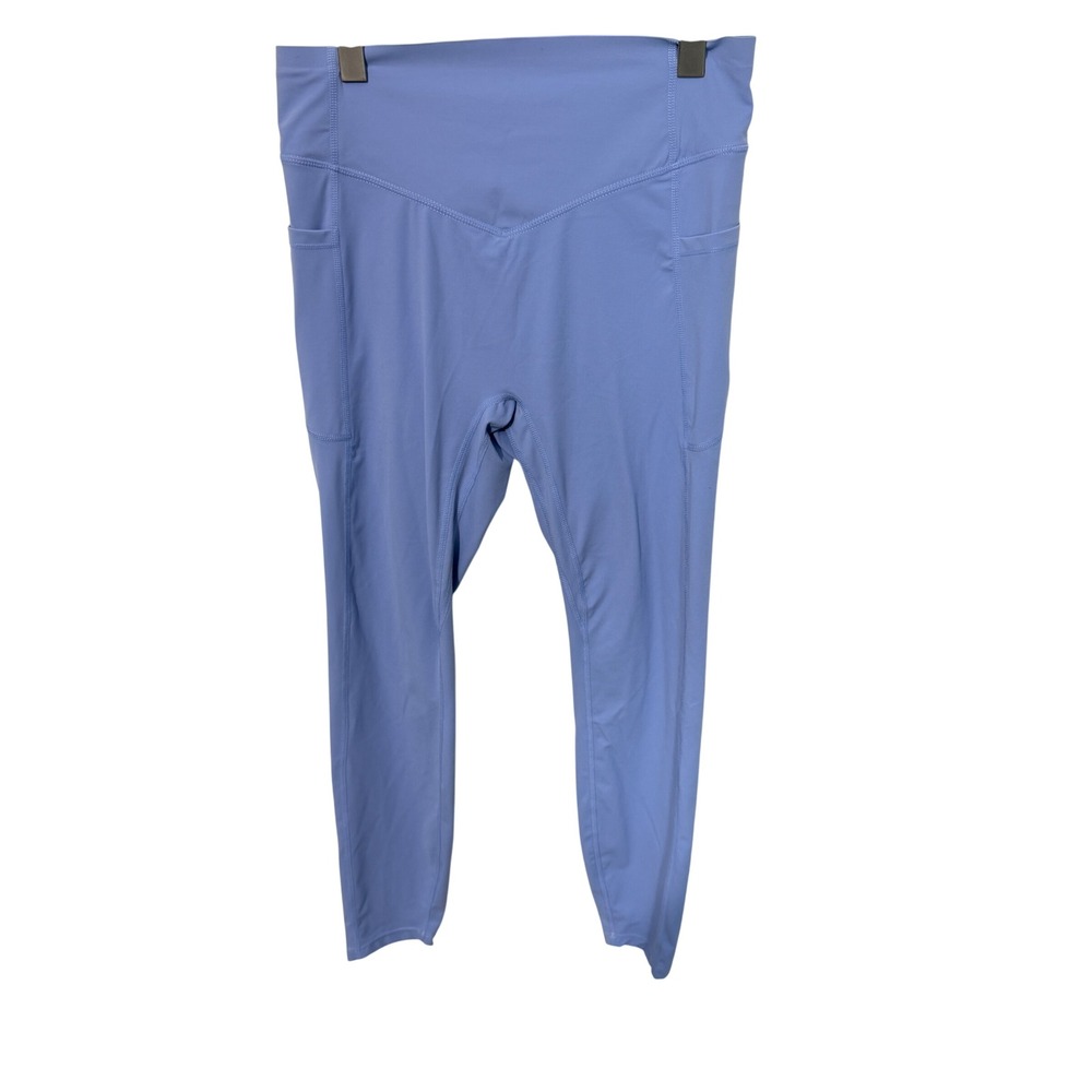 Halara Leggings Womens Large Blue UltraSculpt Scrunch Butt Pockets 7/8 Length